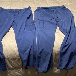 2 pairs of large petite navy blue scrub pants